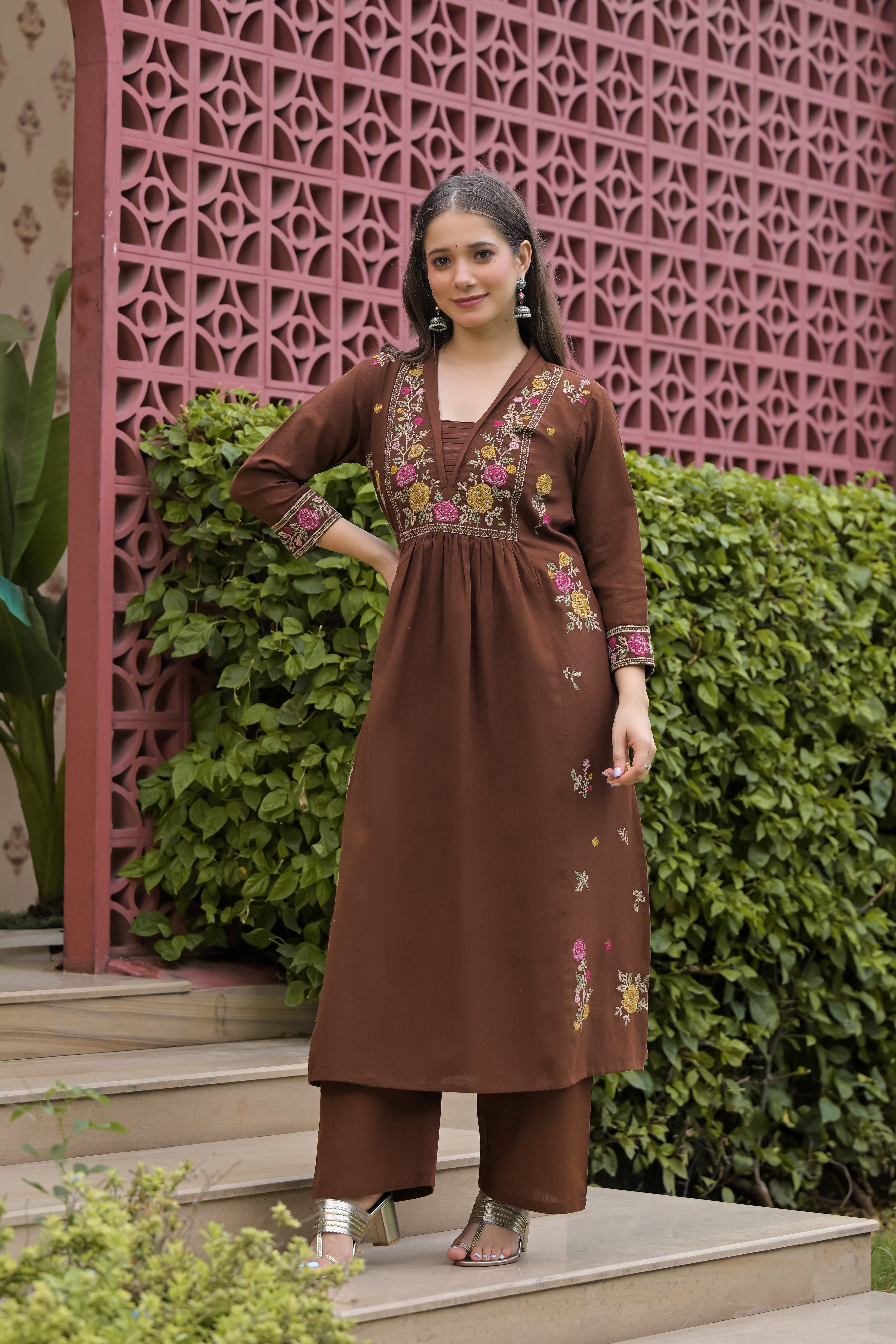 Gulmohar Printed Cotton Kurta Pant Set