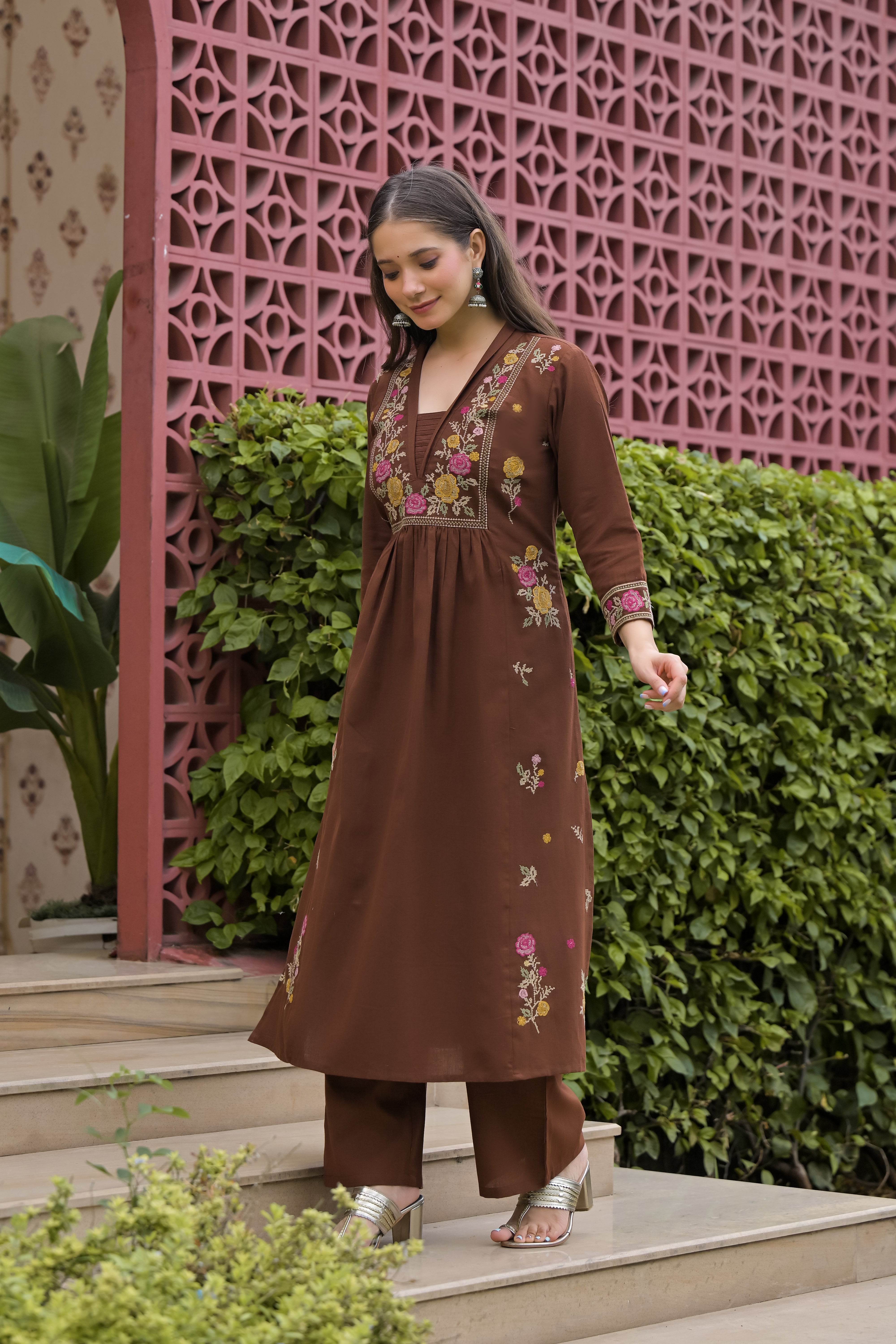 Gulmohar Printed Cotton Kurta Pant Set