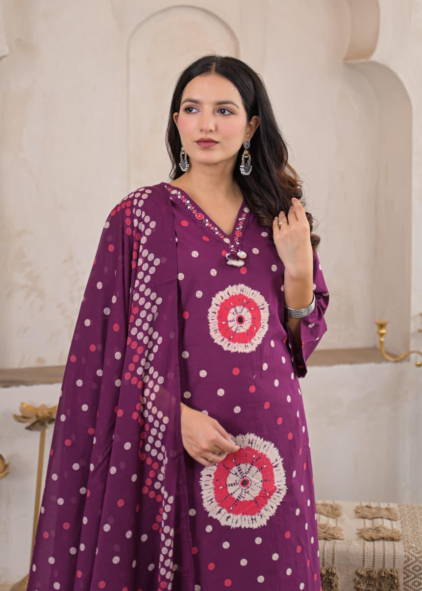 Rangriti Cotton Printed Straight Suit Set with Dupatta