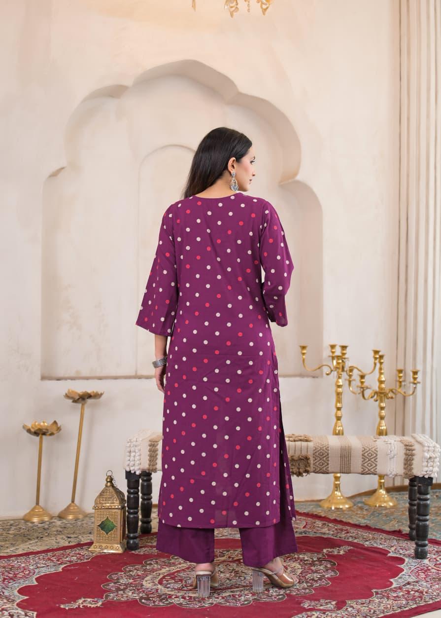 Rangriti Cotton Printed Straight Suit Set with Dupatta