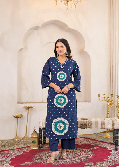 Rangriti Cotton Printed Straight Suit Set with Dupatta