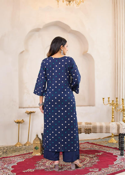 Rangriti Cotton Printed Straight Suit Set with Dupatta