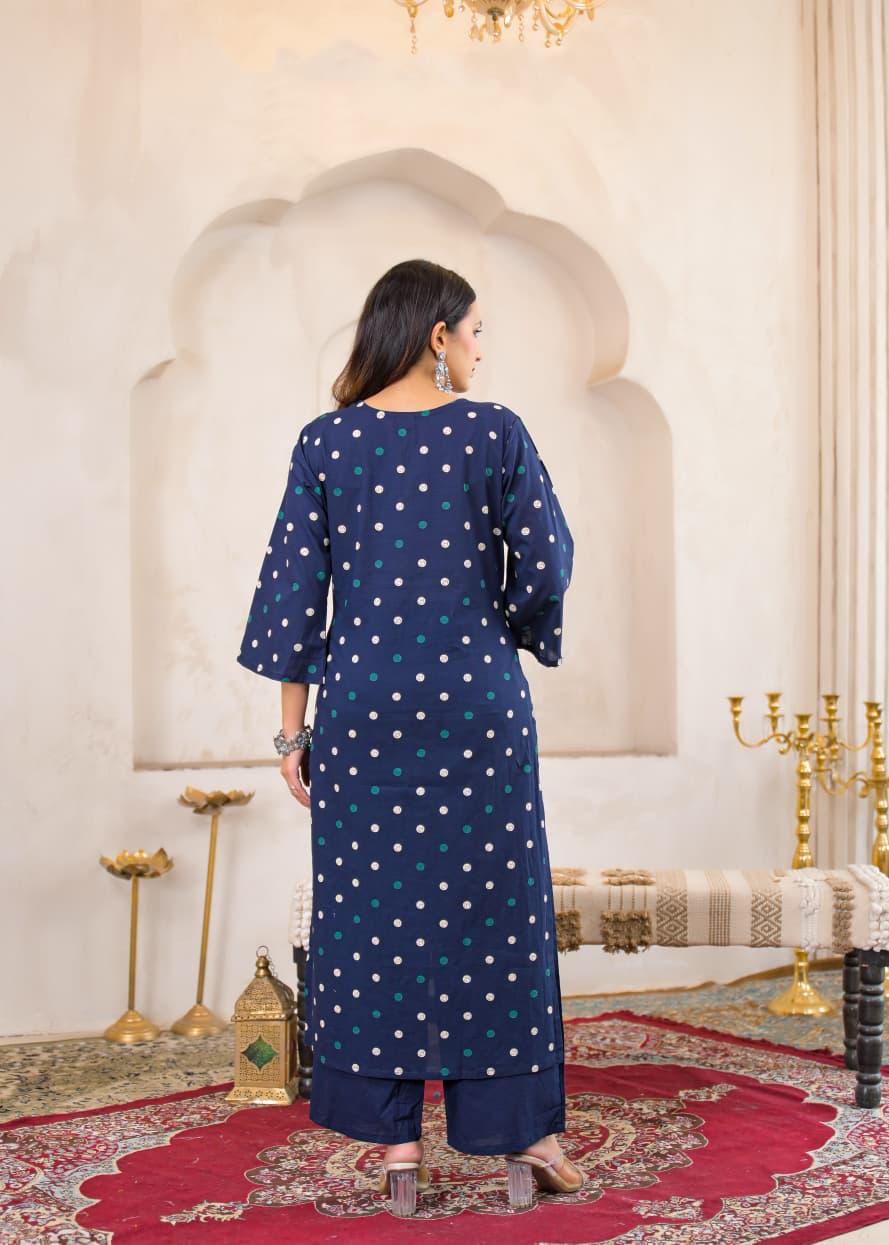 Rangriti Cotton Printed Straight Suit Set with Dupatta