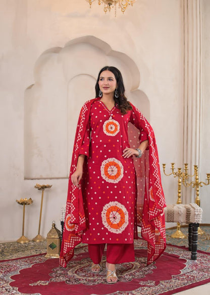 Rangriti Cotton Printed Straight Suit Set with Dupatta