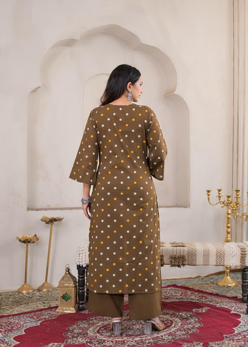 Rangriti Cotton Printed Straight Suit Set with Dupatta