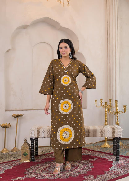 Rangriti Cotton Printed Straight Suit Set with Dupatta