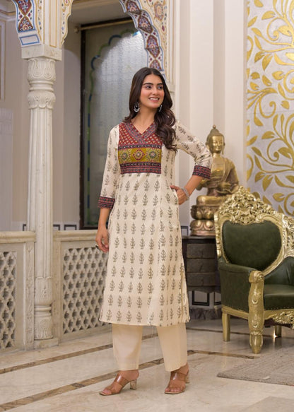 Royal Jaipuri Heritage Cotton A-Line Suit Set