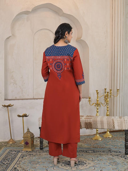 Noor Cotton Straight Suit Set with Printed Dupatta