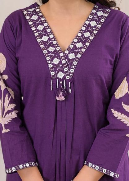 Mehfil Cotton A-Line Suit Set