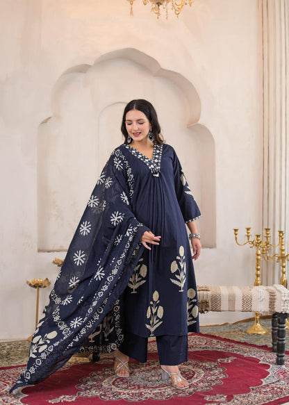 Mehfil Cotton A-Line Suit Set