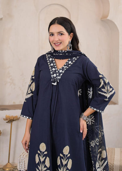 Mehfil Cotton A-Line Suit Set