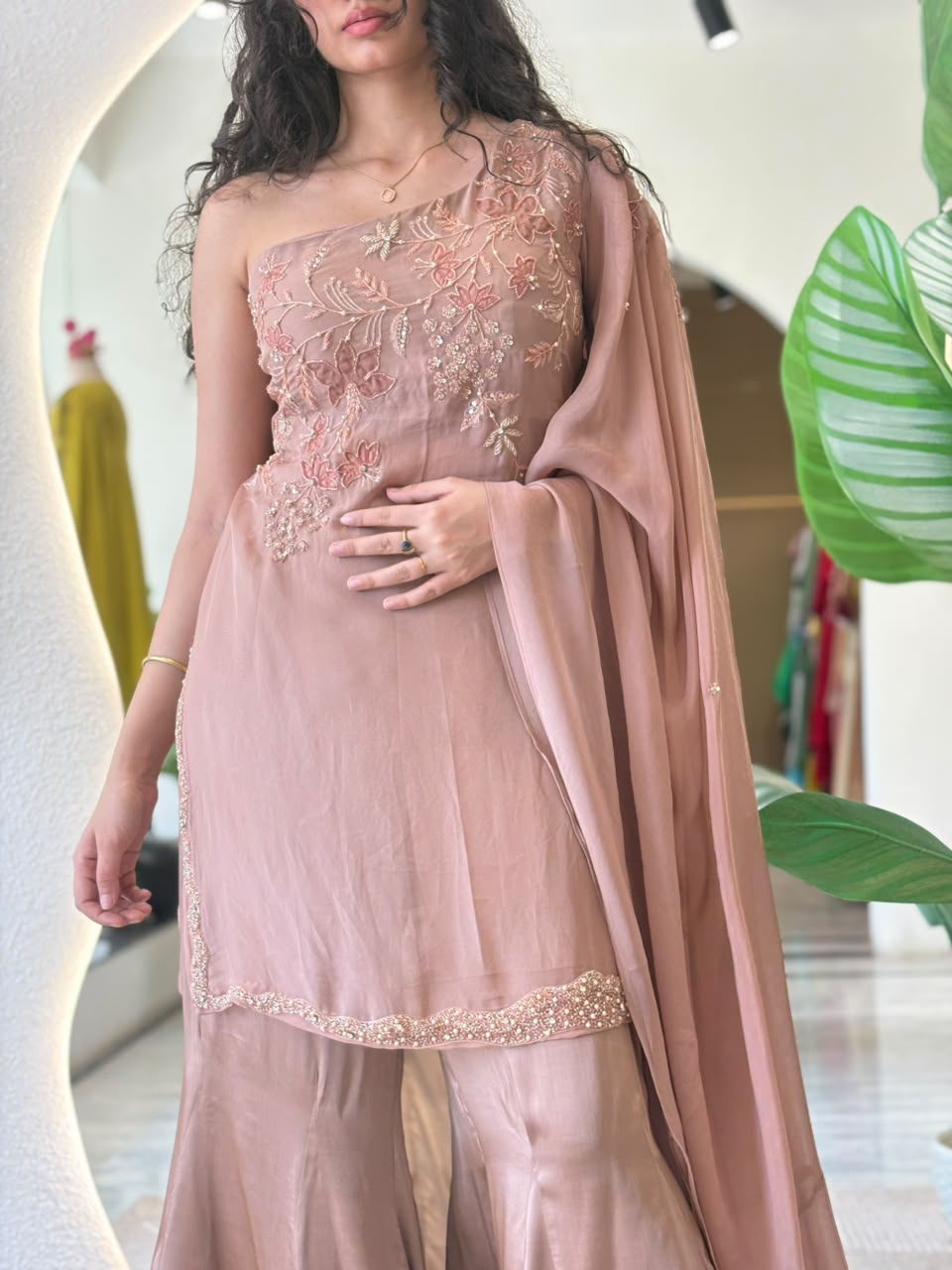 Blush Embroidered Sharara Set