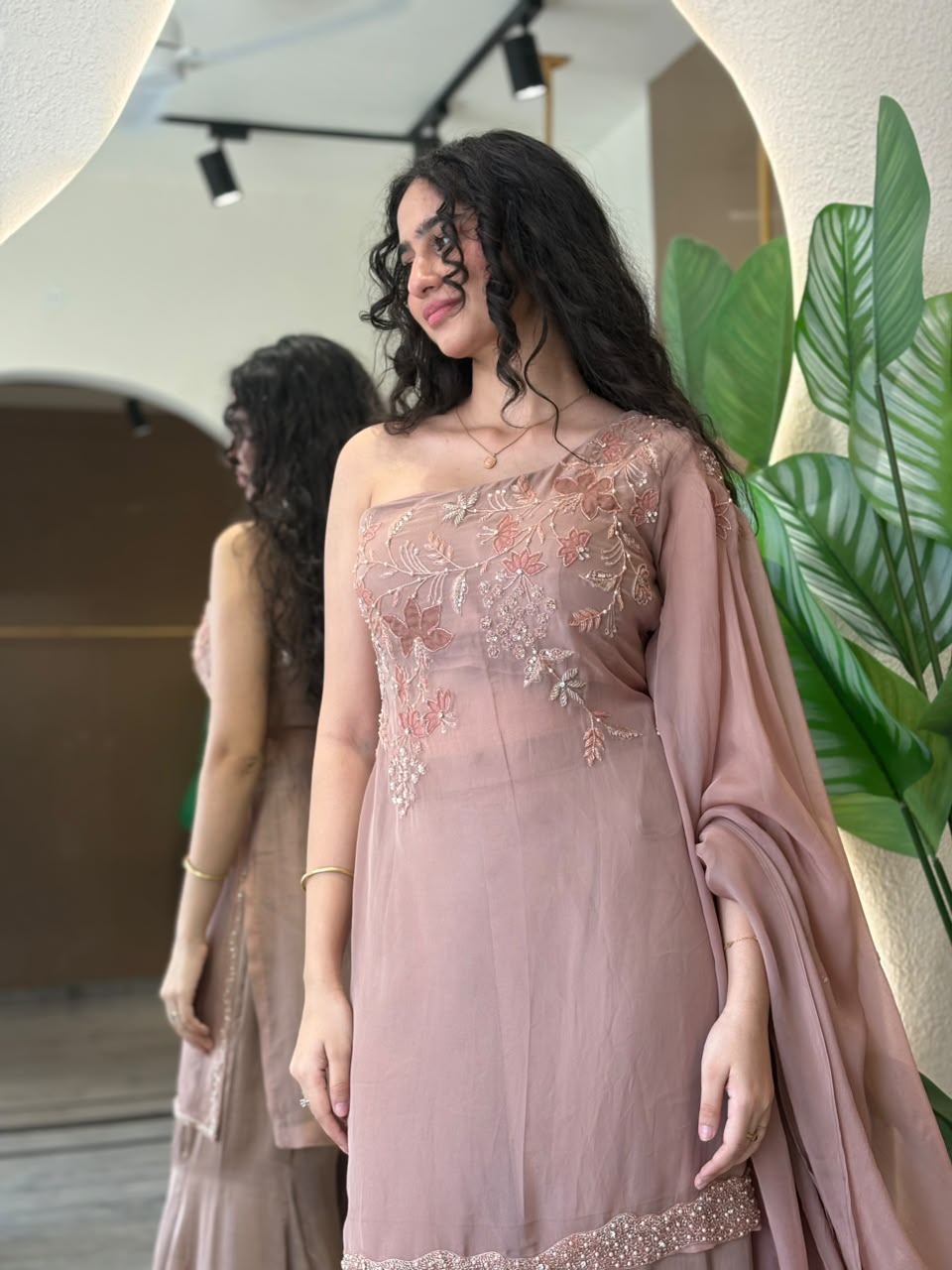 Blush Embroidered Sharara Set