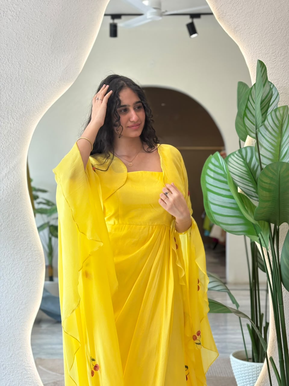 Sunshine Cherry Flared Dress