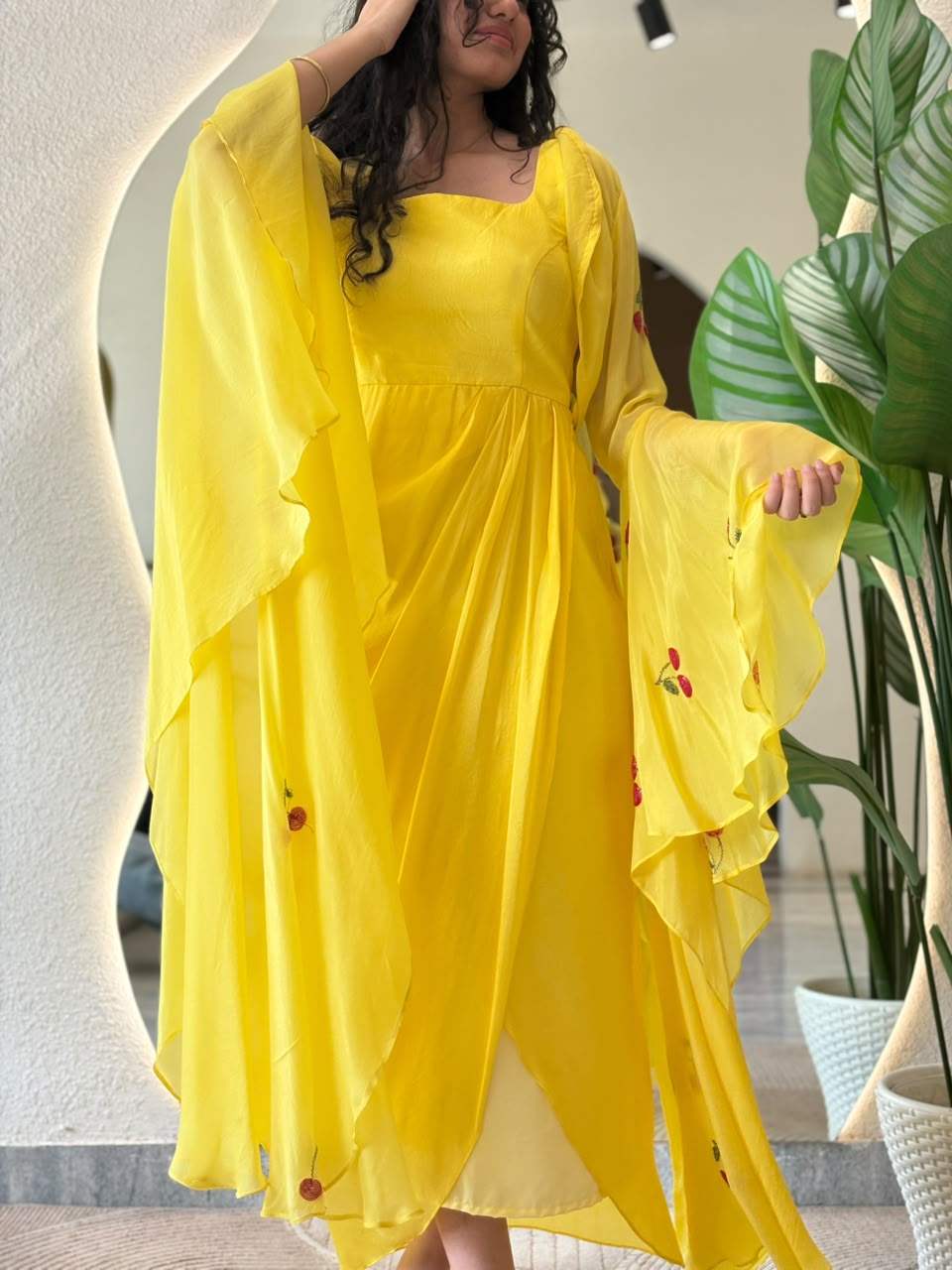 Sunshine Cherry Flared Dress